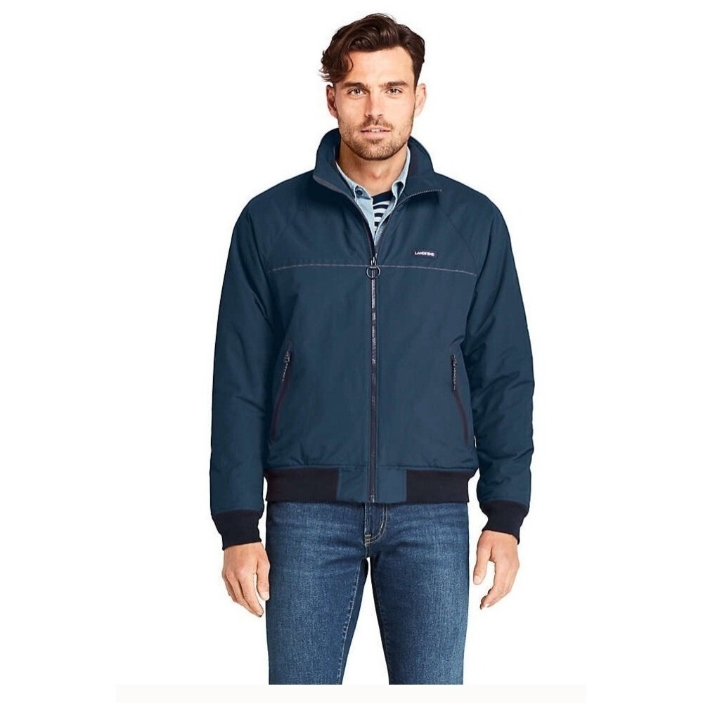 Lands End Navy Classic Squall‎ Jacket Mens size XL 46-48